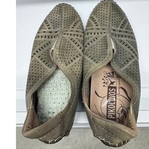 "PIKOLINOS"Women's Jerez Slipper,Green Leather,Missing 1 Insole,Sz 8,FINAL SALE!